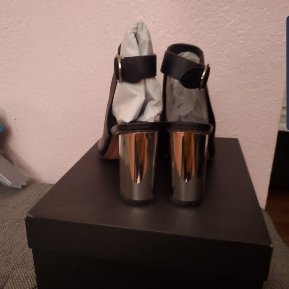 Womens banana republic high Heel Booties shoes peep toe shoes size 9.5 - Picture 3 of 5